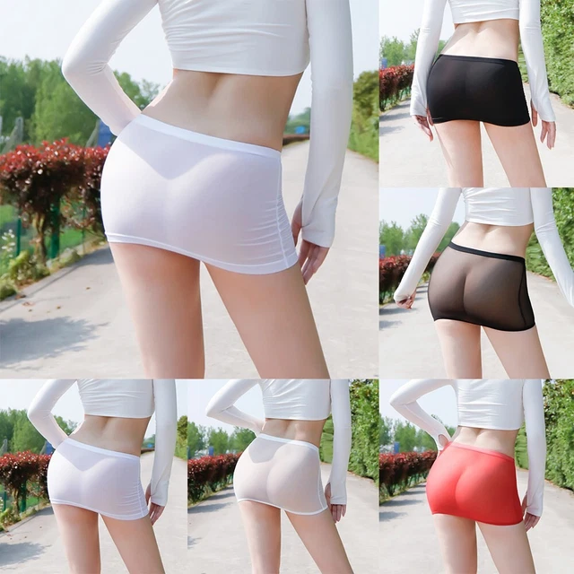 Gonna corta medio allungamento vita bassa nylon estate tutti i giorni 1 pz biancheria intima