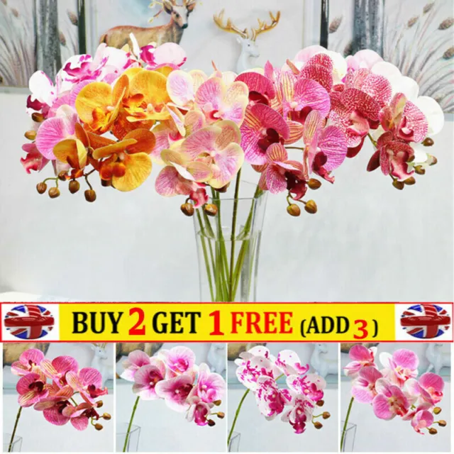 Artificial Butterfly Orchid Fake Silk Flower Party Home Garden Hotel Plant Decor