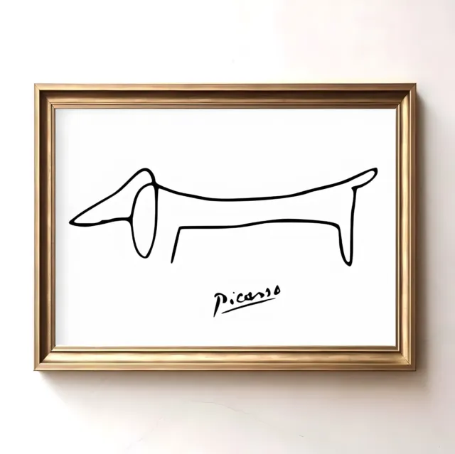 Pablo Picasso Dachshund Line Art Wiener Dog Print Modern Wall Art