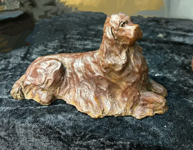 Sussex Spaniel Real Bronze By Leslie Hutto Reclining 2