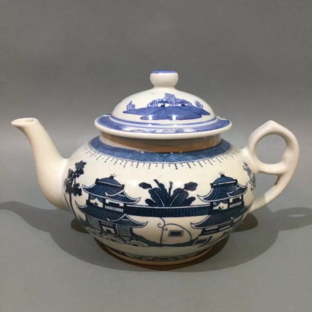 Oriental Porcelain Blue & White Tea Pot