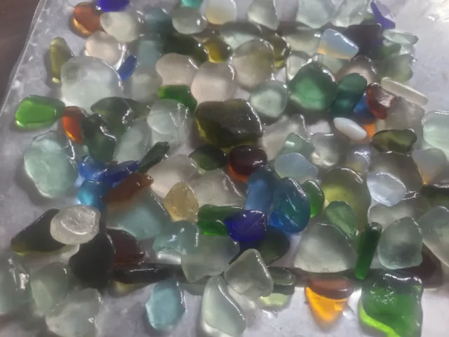 105 Multi Coloured Rough chunks Mosaic English Sea glass North East Coast Seaham