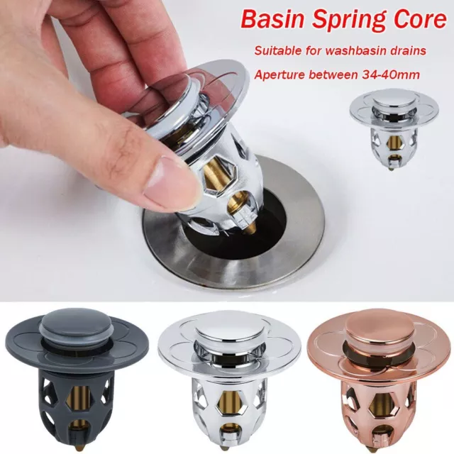 Basin Drain Filter Basin Spring Core Bathroom Sink Plug Pop-Up Bounce Core