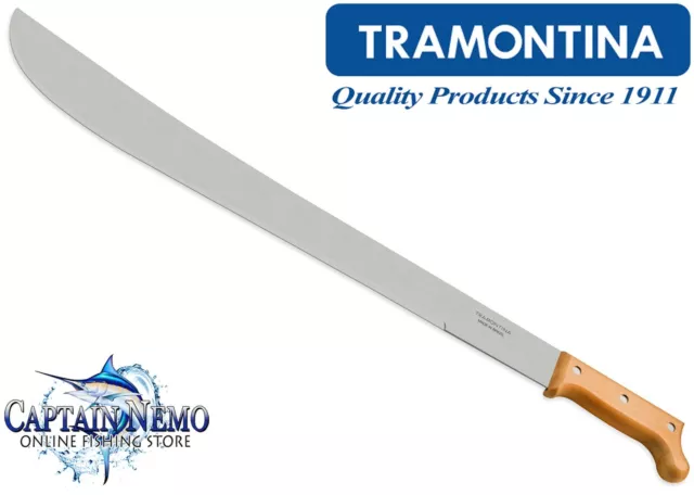 Tramontina 24" Bush Machete Wooden Handle Carbon Steel Blade Brazil 26627/024