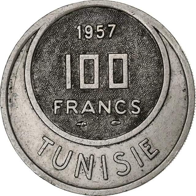 [#1220223] Tunesien, Muhammad al-Amin Bey, 100 Francs, 1957, Paris, Kupfer-Nicke 2