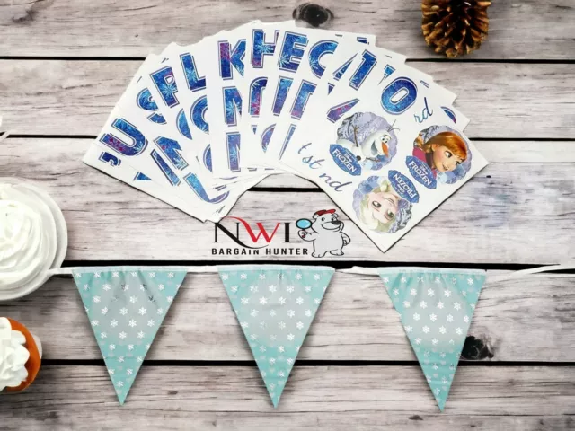 Disney Frozen 3M Bunting With Stickers Anna Elsa Olaf Design Kids Children Party