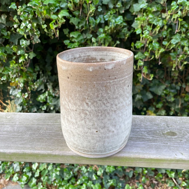 Vintage 6.5" Signed Dated Art Studio Wheel Thrown Stone Pottery Pinched  Vase