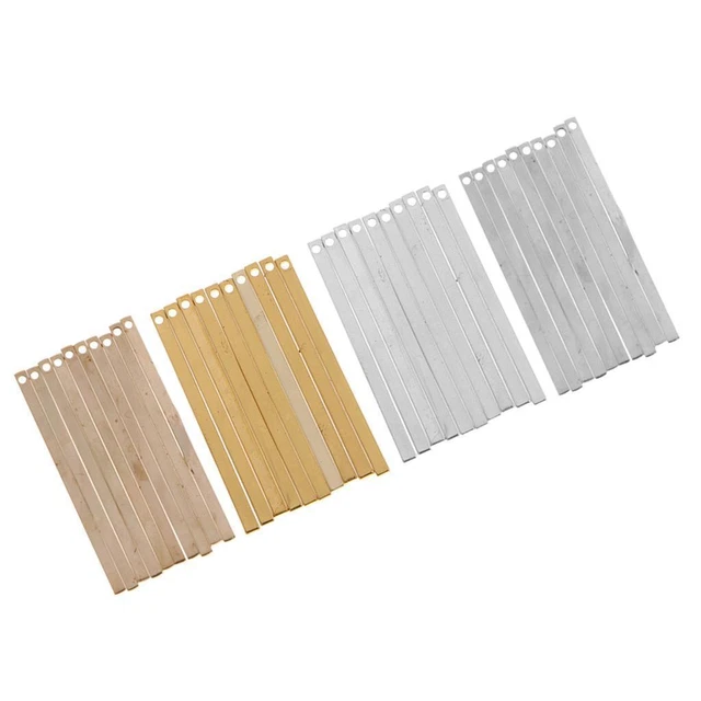10Set Blank Stamping Tag Anhanger Rechteckig Charms Anhanger für Armband