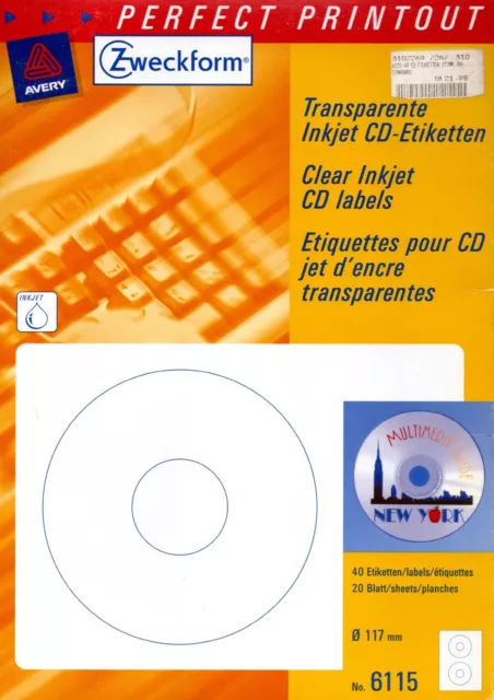 CD- / DVD-Etiketten Transparent (22 Stück) / Weiss (26 Stück)