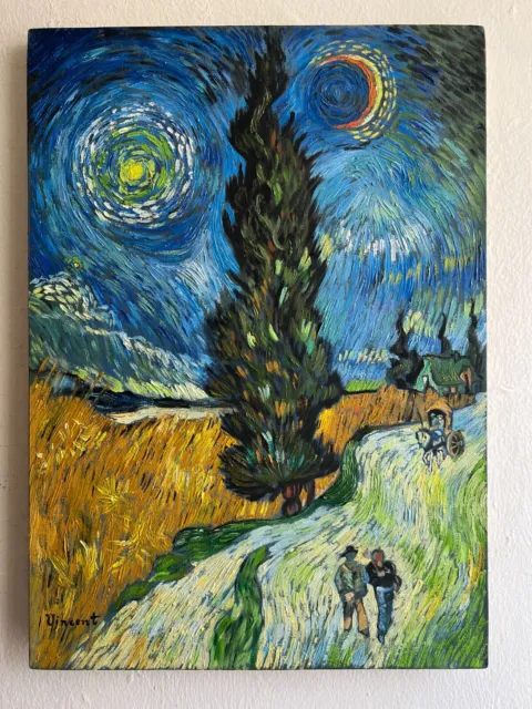 50 X 70 CM OIL PAINTING ON CANVAS - VINCENT VAN GOGH Artist - UNFRAMED - SIGNED