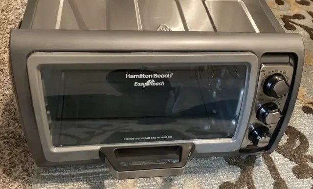 Hamilton Beach Toaster Oven, Black with Gray Accents, 31148 