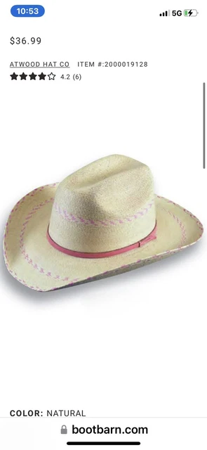 ATWOOD HAT CO. KID'S STRAW HAT Girl’s Size X-Small