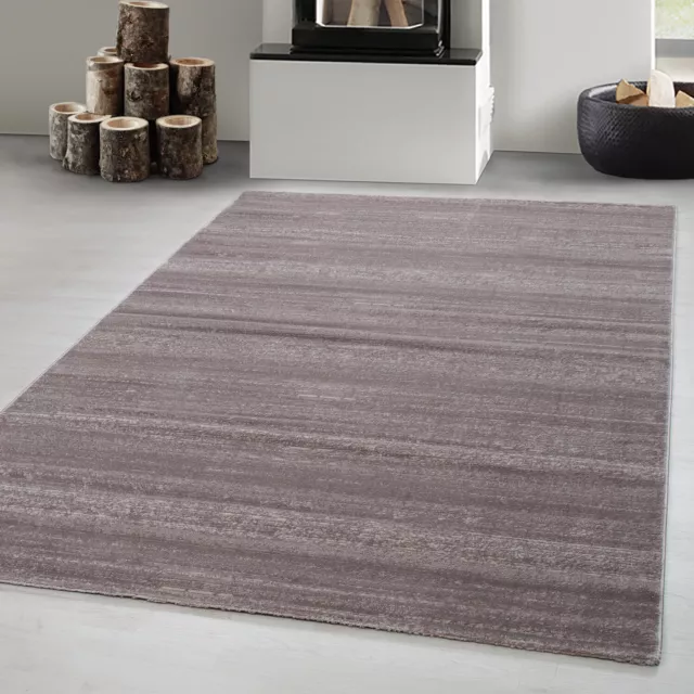 Modern Kurzflor Teppich, Einfarbig Beige meliert Pflegeleicht Teppich Wohnzimmer