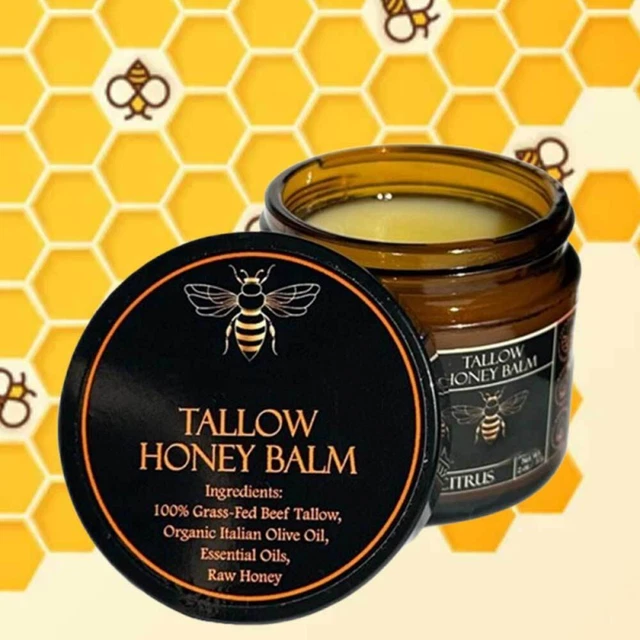 NEW ORGANIC GRASSFED Beef Tallow Balm With Raw Honey Moisturizing Cream 100g £7.18 PicClick UK