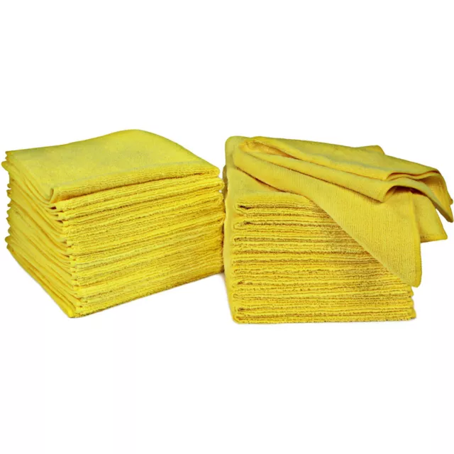 Kirkland Signature Ultra Plush Microfiber Towels, Pack of 36 Yellow 16inx16in