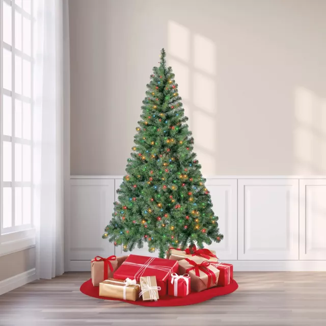 6.5-Ft Pre-Lit Madison Pine Artificial Christmas Tree Holiday Decor with Lights
