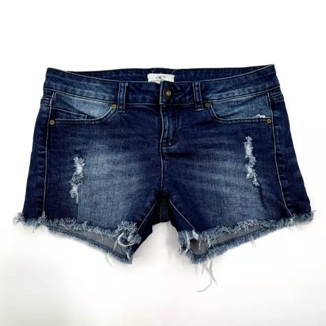 O'NEILL JEAN SHORTS Raw Frayed Hem Distressed Low Rise Jeans Short ...