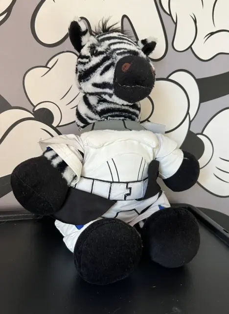 Build A Bear WWF Striped Zebra 2008 Retired in Storm Trooper Clothes