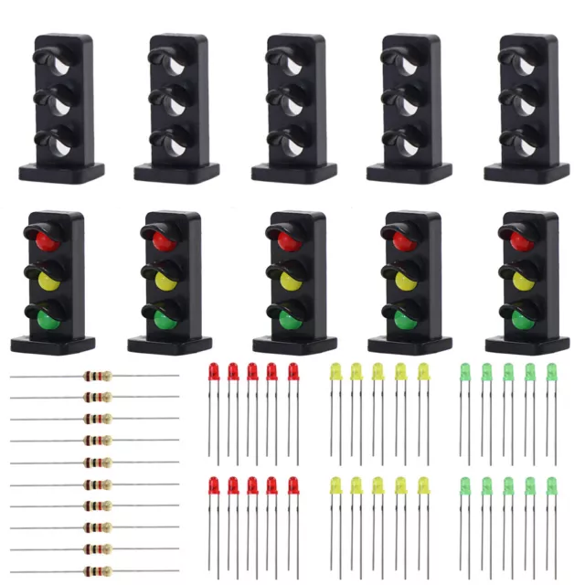 10 sets Target Faces With LEDs Railway Dwarf signal HO OO Scale 3 Aspects