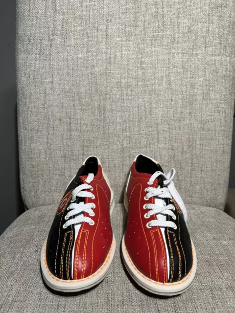 QUBICA AMF BLACK Red White Leather Bowling Shoes Mens Size 8