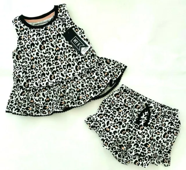 Myleene Klass Girls Baby Shorts Top Outfit MY K Summer Co Ord Set Leopard Print