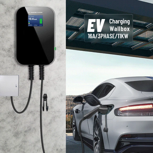 Borne De Recharge Mobile GONEO 11kW Pour Voiture électrique – Câble 7m, Triphasé, Réglable 8-16A, étanche IP66