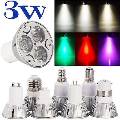 3w LED Spot Lampes Lumière Ampoules B22 E27 E14 B15 Gu10 Mr16 AC 85-265v