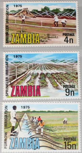 ZAMBIA SAMBIA 1975 159-61 153-55 Intl. Commission Irrigation Drainage Farmer MNH