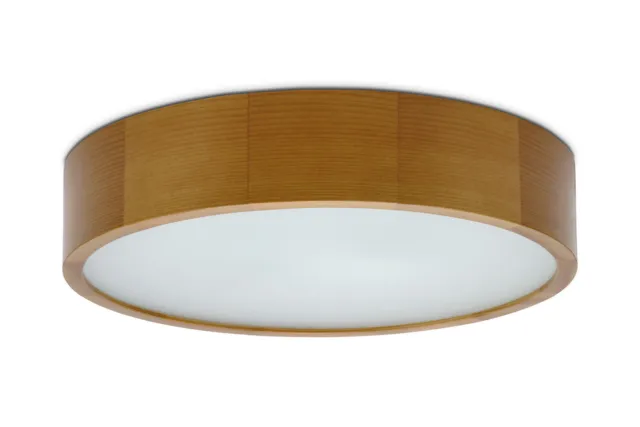 KATIA eiche 375 2x E27 Deckenleuchte Deckenlampe Natur Holz Glas modern runde