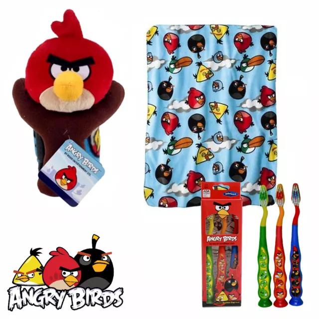 Rovio Angry Birds Travel Buddy Pillow Figure + Throw Blanket Blue + Bonus NEW
