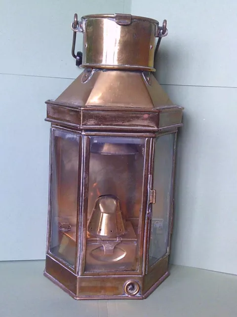 Antique Bulpitt & Sons Ships Oil Cabin Lantern 16" Tall, Unaltered, Stunning