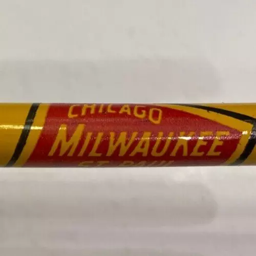 1950s Chicago Milwaukee St Paul Pacific Railroad Safety First Advertising Pencil