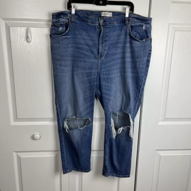 Abercrombie & Fitch Distressed Jeans Size 22s Ankle Straight Ultra High Rise