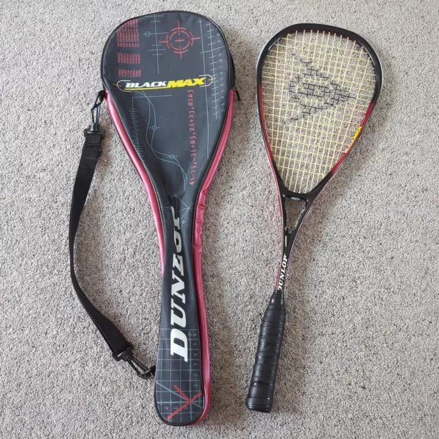 Rare Dunlop Black Max Graphite Squash Racket With Original Padded Carry Case
