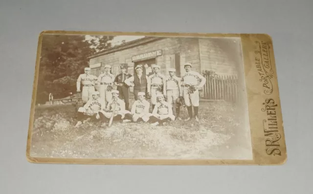 Circa 1890S Cabinet Photograph - Freedom Bbc Baseball Club Great Team Image!