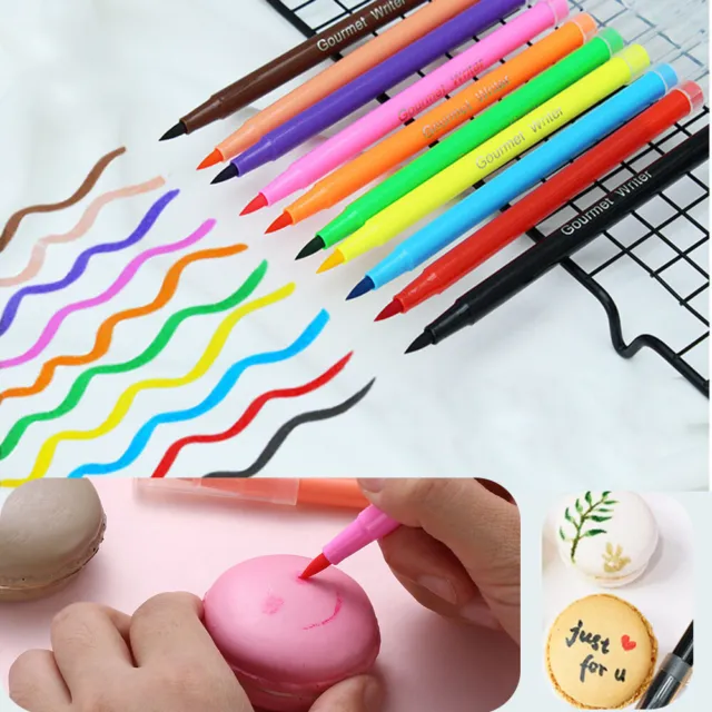 DIY Fondant Biscuits Decorating Drawing Food Coloring Pigment Pen Cake Brush