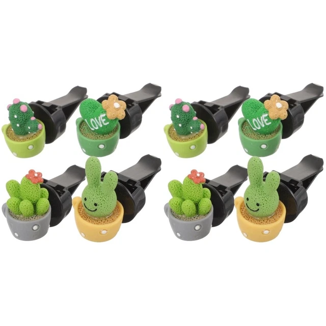 8 Pcs Résine Porte-parfum Cactus Clip De Sortie D'air Voiture