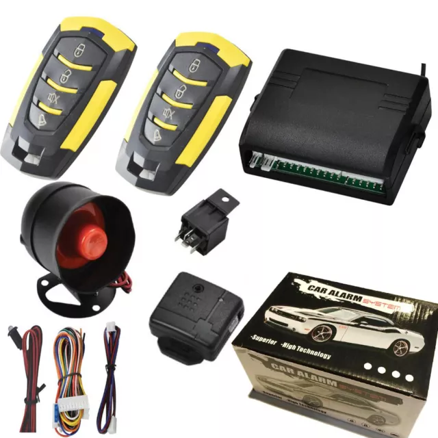 12V Car Security Alarm System Immobiliser Central Locking Keyless Entry System