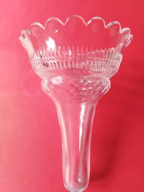 Baccarat Cornet Vase Soliflore Pour Monture Bronze En Cristal Taillé (C4)