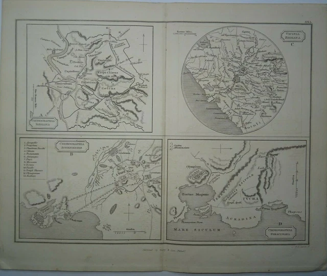 ANTIQUE MAP OF Ancient Rome and Athens by Samuel Butler 1840 £20.00 ...