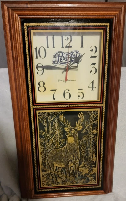 COCA COLA BUCK Wall Clock Battery Powered Deer WORKS $100.00 - PicClick