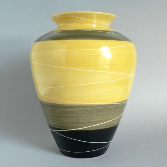 Kilrush Ceramics 9.5" Vase 105/24 Rare Shape Shoulder Tapered Yellow Green Black