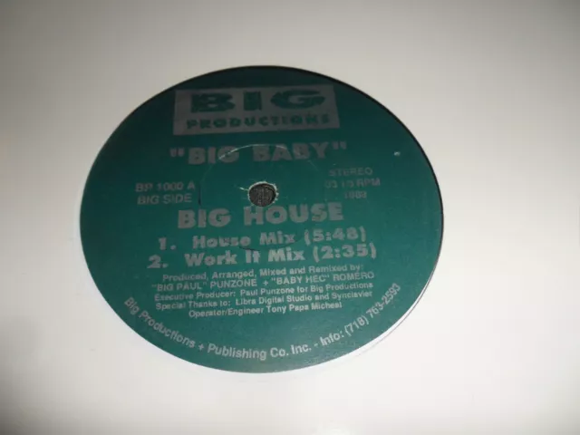 Big Baby-Big House 1989 Acid House 12'' Vinyl