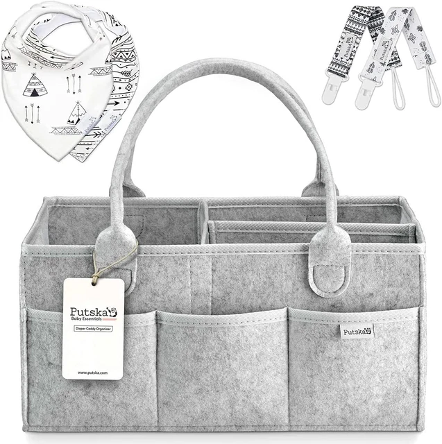 Baby Diaper Caddy Organizer: Portable Holder Bag for Changing Table and Car, Nur
