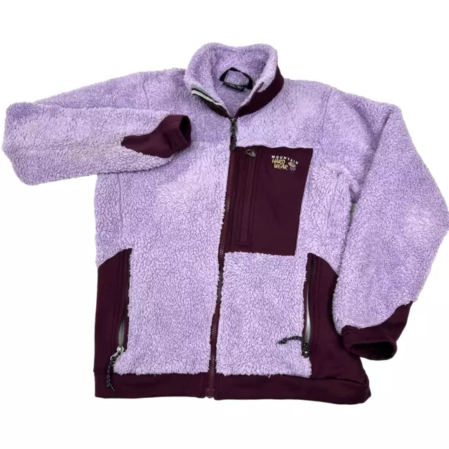 MOUNTAIN HARDWEAR FLEECE Jacket Womens Small Purple Full Zip Mock Neck ...