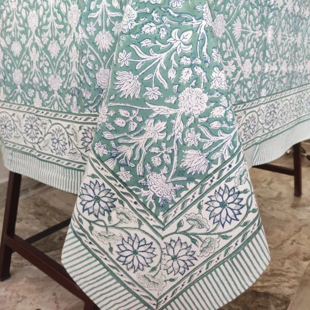 Hand block print floral cotton table cover Gift For New Home Custom Table linen