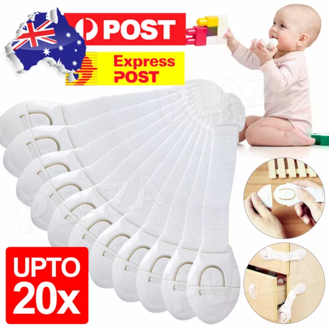 Child Kids Baby Safety Locks Door Drawers Cupboard Oven Cabinet Adhesive Belt AU