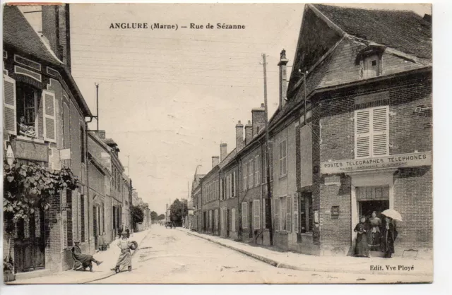 ANGLURE - Marne - CPA 51 - Rue de Sezanne - Post Office