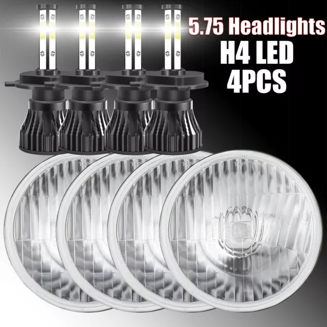 4PCS 5.75" Round LED Headlights Hi/Lo Beam for Plymouth Road Runner 1968-1974