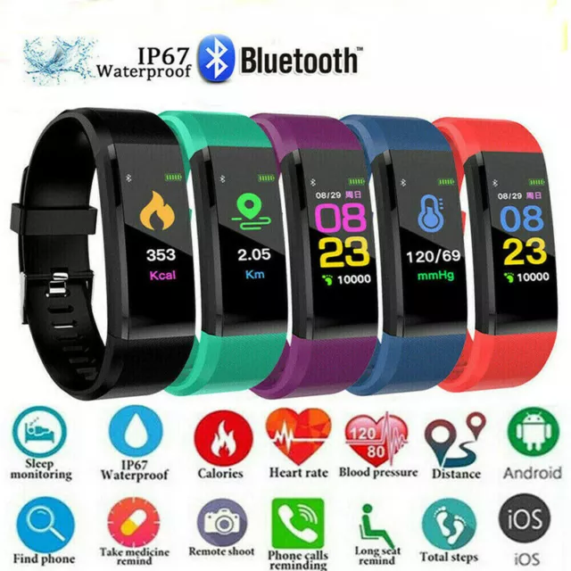 Smart Fitness Watch Activity Tracker Smartwatch Step Calorie Distance Fit Bit